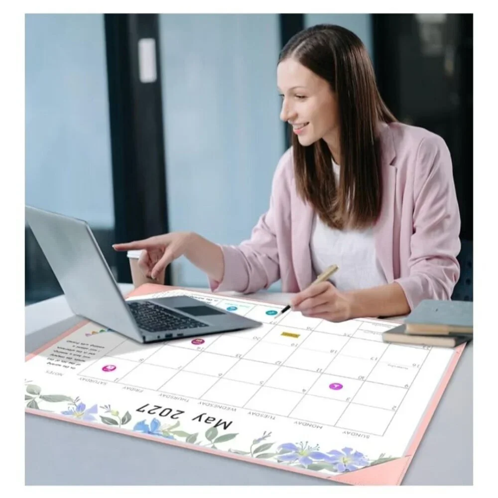 Gannyfer Large Desk Calendar Pink 22